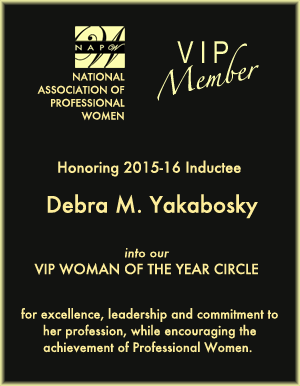 Debbie Yakabosky National Association of Professional Women - VIP Woman Of The Year Circle